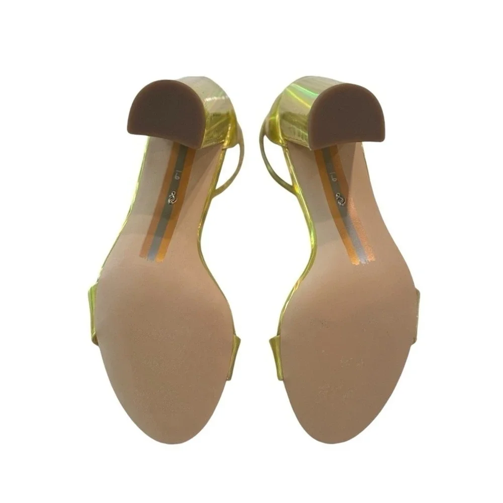 Sam Edelman Yaro‎ Gold Metallic Block Heel Ankle Strap Sandals Womens Size 9M - Picture 16 of 16